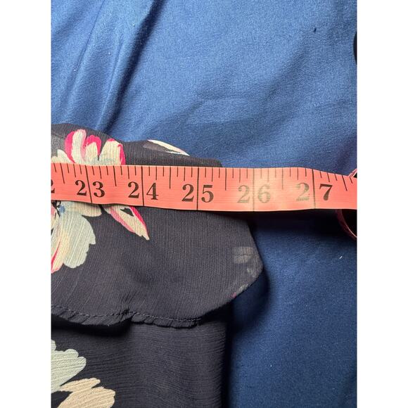 Torrid navy floral chiffon layered ruffle tank top womens 4X fairy career office - Picture 9 of 11